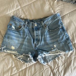 Women’s Levi’s 501 distressed shorts